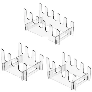 Acrylic Plate Stand Drain Rack Plate Holder Organizer Dish Storage Rack for Restaurant Kitchenware Countertop Home Decoration