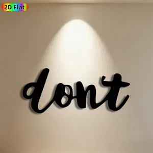 1pc "don't" Lettering Metal Wall Art, Stylish "don't" Statue Mural, Ideal Gift for Valentine's Day, Wedding, Love Decor Enthusiasts, Powder-Coated Metal Wall Decor Wall Sculptures, Perfect for Bedroom Wall & Garden Fence, Romantic Home & Outdoor Decor