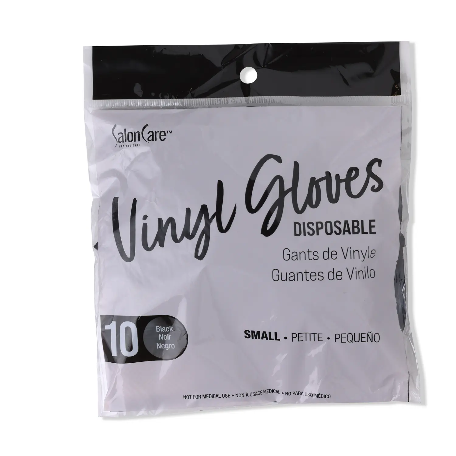 Salon Care Small Black Vinyl Gloves 10ct