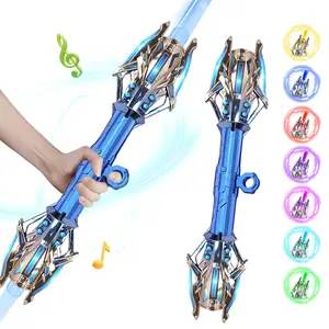 2-in-1 Light Up Swords Dual Saber(7 Color Changing Led), Fx Sound (Motion Sensitive) and Telescopic Handle for Galaxy War Fighter Warriors, Halloween Party Kid Gift, Christmas Birthday Present