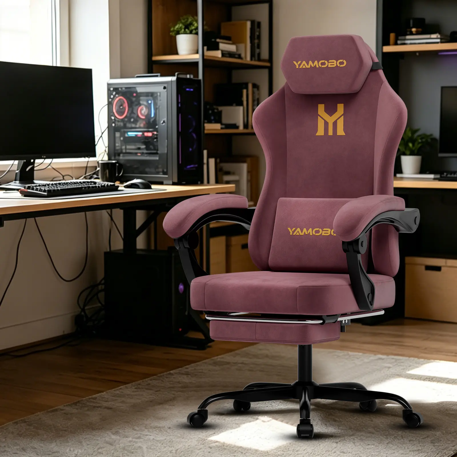 [Today's Flash Sale] Ergonomic Office Chair with Lumbar Support  Reclining Gaming Chair with Footrest wide Cushion, Breathable and Durable, 300LBS Weight Capacity  Office / Gaming / Streaming Chair silent  swivel caster adjustable armrest woman man,sohoch
