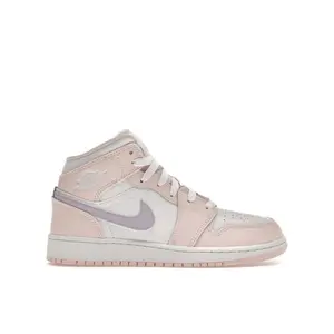 Jordan Kid's 1 Mid Pink Wash Basketball Shoes, from StockX