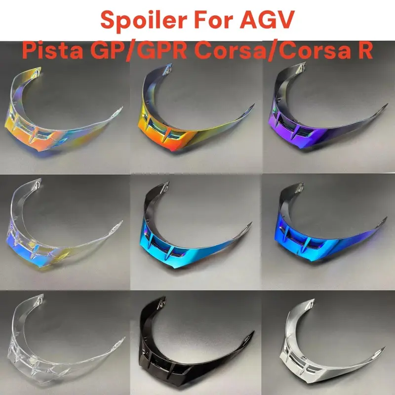 Colorful ABS Motorcycle Helmet Tail Spoiler (1pc) - Motor Parts Accessories, Easy Install Protective Gear, Fits AGV GP/GPR Series Full Face Race Helmets & Curved Tails, Adds Sporty Look, Includes 3pcs Screws, Includes Screws, 1Pcs