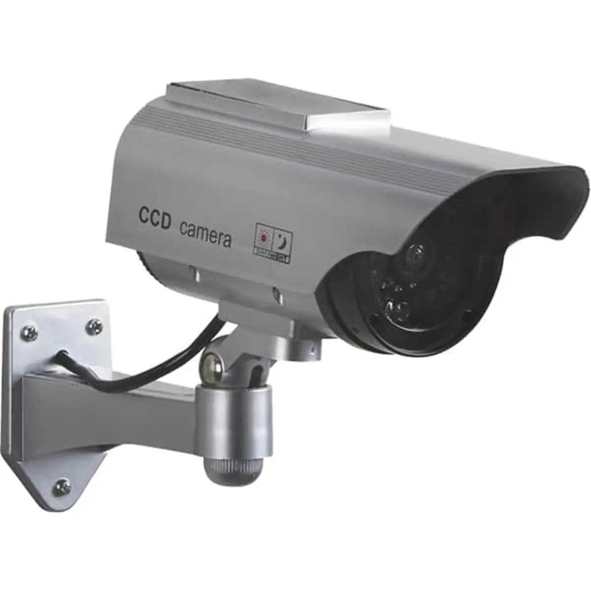 212 MAIN Adjustable Solar-Powered Dummy Surveillance Security Camera - 8 Inches Automotive Wall-Mount Cam with Lithium Battery, Flashing LED Safety Technology, Solar Security Cam