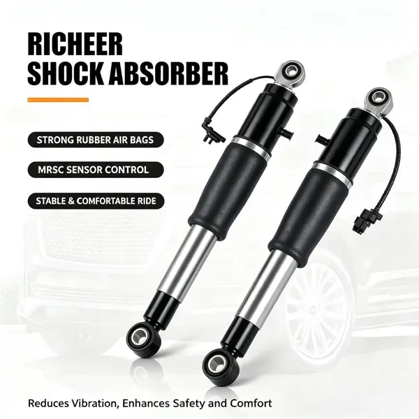 Air Shock Absorber, Electronic Sensor Air Suspension Strut, Silver Piston Rod Replacement for Car, Smooth Ride Suspension Kit