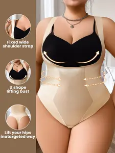 Plus Size Seamless Body Shaper, Sexy Transparent Mesh Sculpting Shirt, Waist Cinching Abdomen Slimming Underwear with Back Buttons, High Waist Shaper, Shapewear