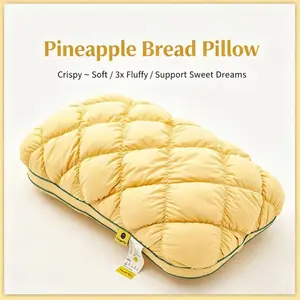 Ergonomic Neck Support Pillow—Ultra-Soft, Fluffy Quilted Pineapple Bun Cloud Pillow for Neck and Shoulder Pain Relief (Standard Size)