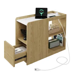 Garvee Side Table with Wheels