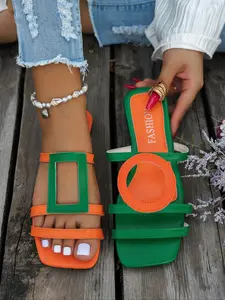 Summer New Large Size Beach Sandals, Lightweight Sandal, Casual Fashion Toe-Post Slippers, Walking Shoes for Women, PU Leather, All Seasons, Elegant Fashionable Sandals