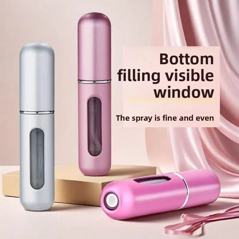 Refillable Perfume Atomizer, Portable Fine Mist Spray Canister with Rotating Transparent Window for Travel - 2/8/12 Pack