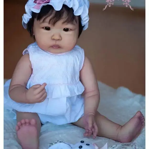 New Arrival Min Li Asian Reborn Doll Kit, 25-in Full Arms Unfinished Unpainted DIY Kit with Custom Cloth Body and Eyes