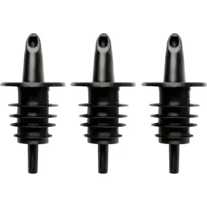 Syrup Dispenser Pump Set - Professional Pour Spouts for Snow Cone & Drink Flavors - Precise Control Bottle Pourers (3-Pack)