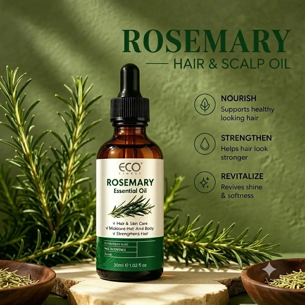 【Buy 2 get 1 free】100% Pure Rosemary Essential Oil - 2 Fl Oz - Rosemary Oil for Hair, Skin, Diffuser, Aromatherapy Candle Making Scent