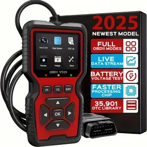New OBD2 Car Diagnostic Scanner, USB Powered - I/M Readiness, Battery Test, Code Read/Clear, Engine Fault Reset, Real-Time Data