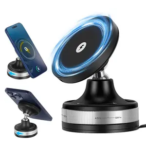 no glue needed360 ° Vacuum Magnetic Phone Holder, 2 in 1 Wireless Charger Vacuum Adsorption Magnetic Phone Holder,Car Kitchen Bathroom Fixed Wall Mobile Phone Holder adjustable vacuum magnetic phone holder cargador  para  telefono