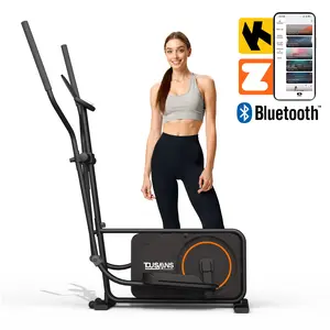 TOUSAINS Elliptical Machine with 32 Adjustable Resistance Levels, Ultra-Quiet Portable Leg Exerciser for Home Office,Space-Saving Footprint，Home Workout Equipment Easy to Move，87% Pre-Assembled，265LBS Weight Capacity