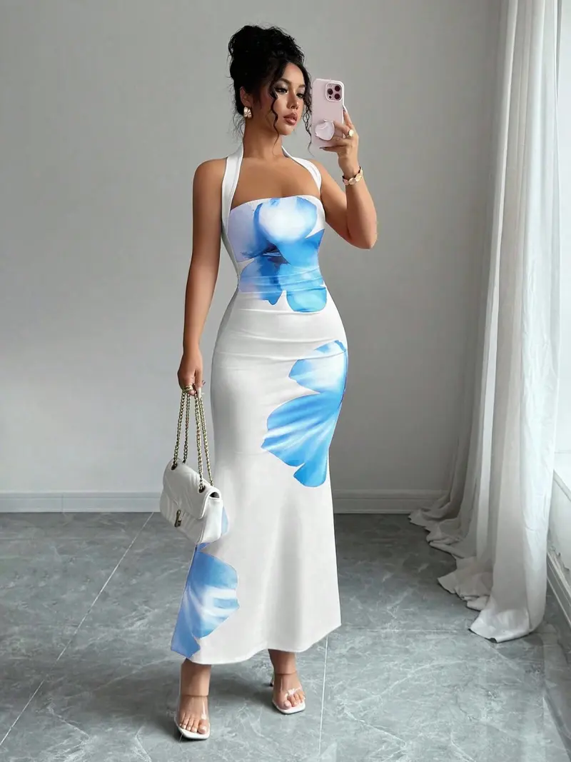 Blue white dress - TikTok Shop