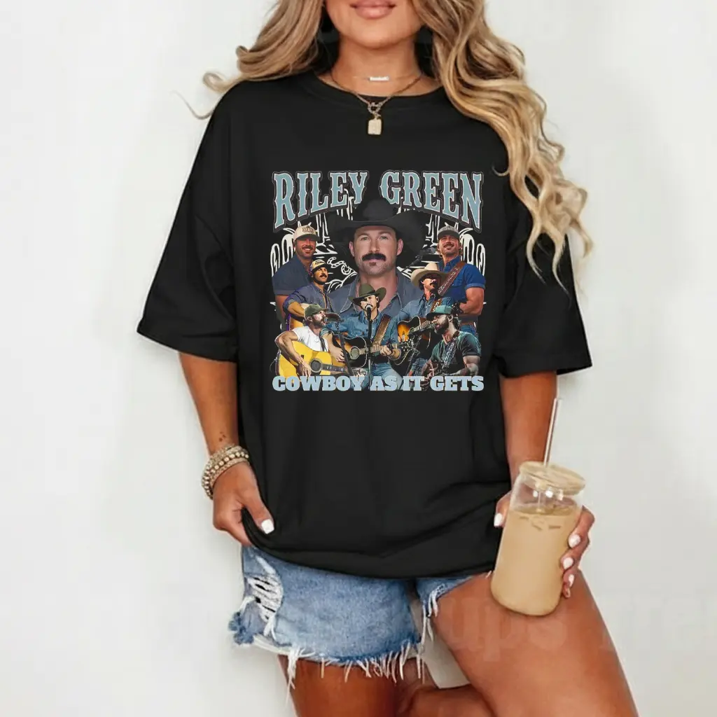 Riley Green Rock Style Shirt Retro Live In Concert 2026 Merch Regular Fit Tee YF090607