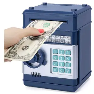 Electronic Piggy Bank Code Lock for Kids - Mini ATM Safe Coin Cash Banks with Password - Real Money Saving Toy - Decor