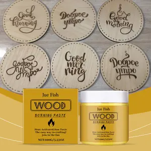 Jue-Fish Wood Burning Paste, DIY Wood Burning Gel for Wood, Leather, Canvas and Paper
