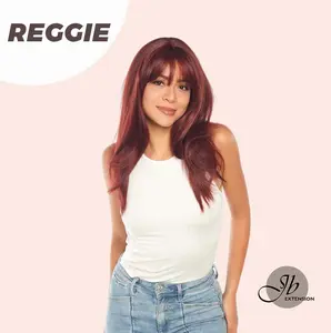 JBEXTENSION 20 Inches Red Fashion Women Wig With Bangs REGGIE