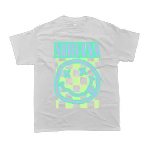 Nirvana Smiley Face Shirt, Vintage Grunge Graphic T-Shirt, Retro Alternative Rock Band Tee, Classic 90s Music Fan Outfit, Nirvana Lover Gift Shirt, Unisex Casual Graphic Shirt For Women, Shirt For Men