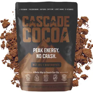 Cascade Cocoa - Caffeinated Chocolate Energy Drink with Nootropics, MCT Oil, & Guarana | Sugar-Free, Dairy-Free Fuel for Outdoor Adventurers