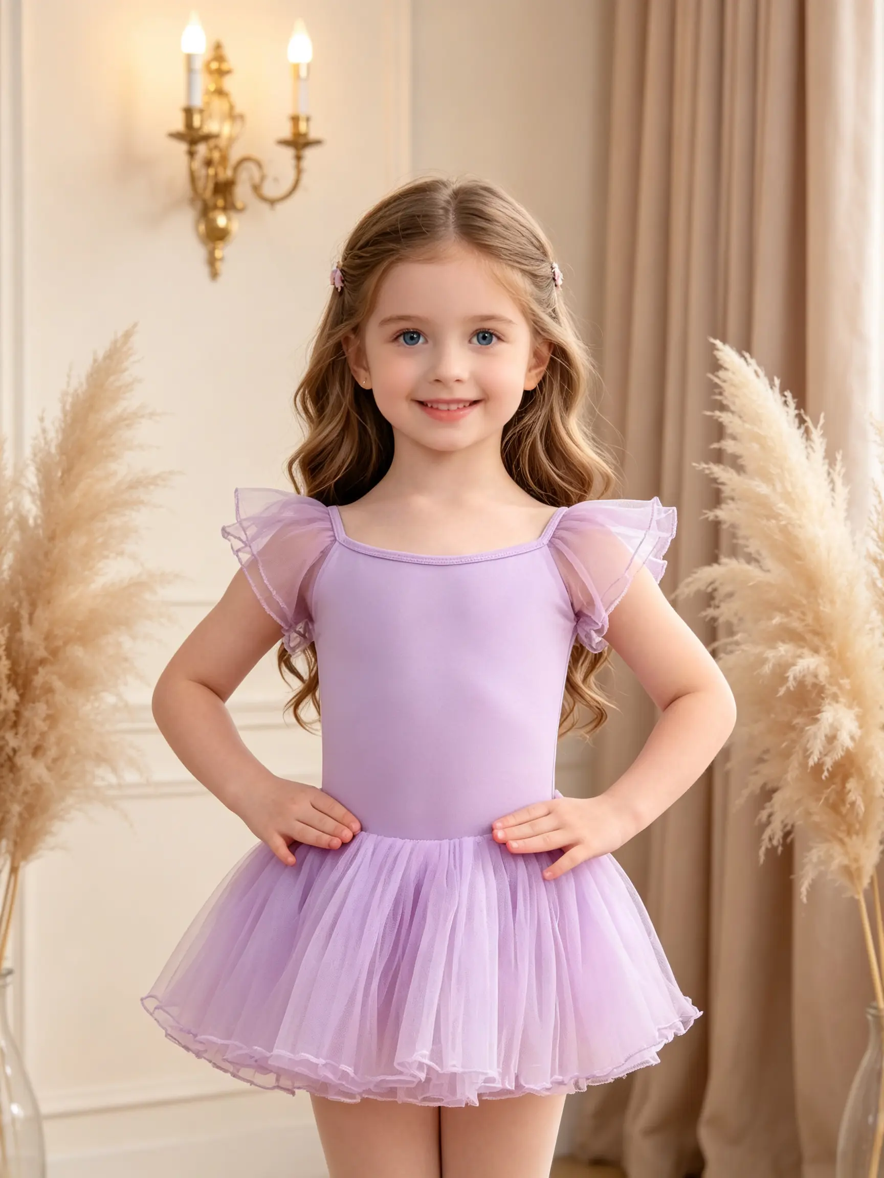 Girls Ballet Leotard with Tulle Skirt Flutter Sleeve Kids Dance Tutu Dress Multiple Colors Girls Gymnastics Costume for Dance Class Party