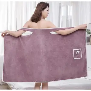 Quick Drying No Hair Loss, Women's After Shower Robe (Red Purple)
