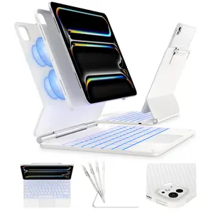 typecase Edge Keyboard Case for 2024 iPad Pro 13-inch (M4), Ultra-Slim Detachable Protective Case, Portrait & Typing Modes, Built-in Trackpad, 11-Color Backlight, Magnetic Stand, Pencil Holder