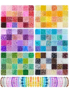 960/5760pcs 6mm Multicolor Glass Beads, DIY Mix Beads, Bead Assortment, 144 Color Options for Crafting & Jewelry Making, Ideal for Necklaces & Bracelet Projects