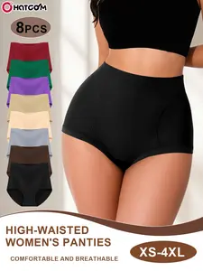 8-Pack High-Waisted Tummy Control Shapewear,Ultra-Stretchy Full Coverage, Butt-Lifting Body Sculpting, Cloud-Soft Seamless Fabric, Invisible Under Tight Outfits, Perfect for Gym/Daily/Dates, Sizes S-2XL, Underwear, Casual