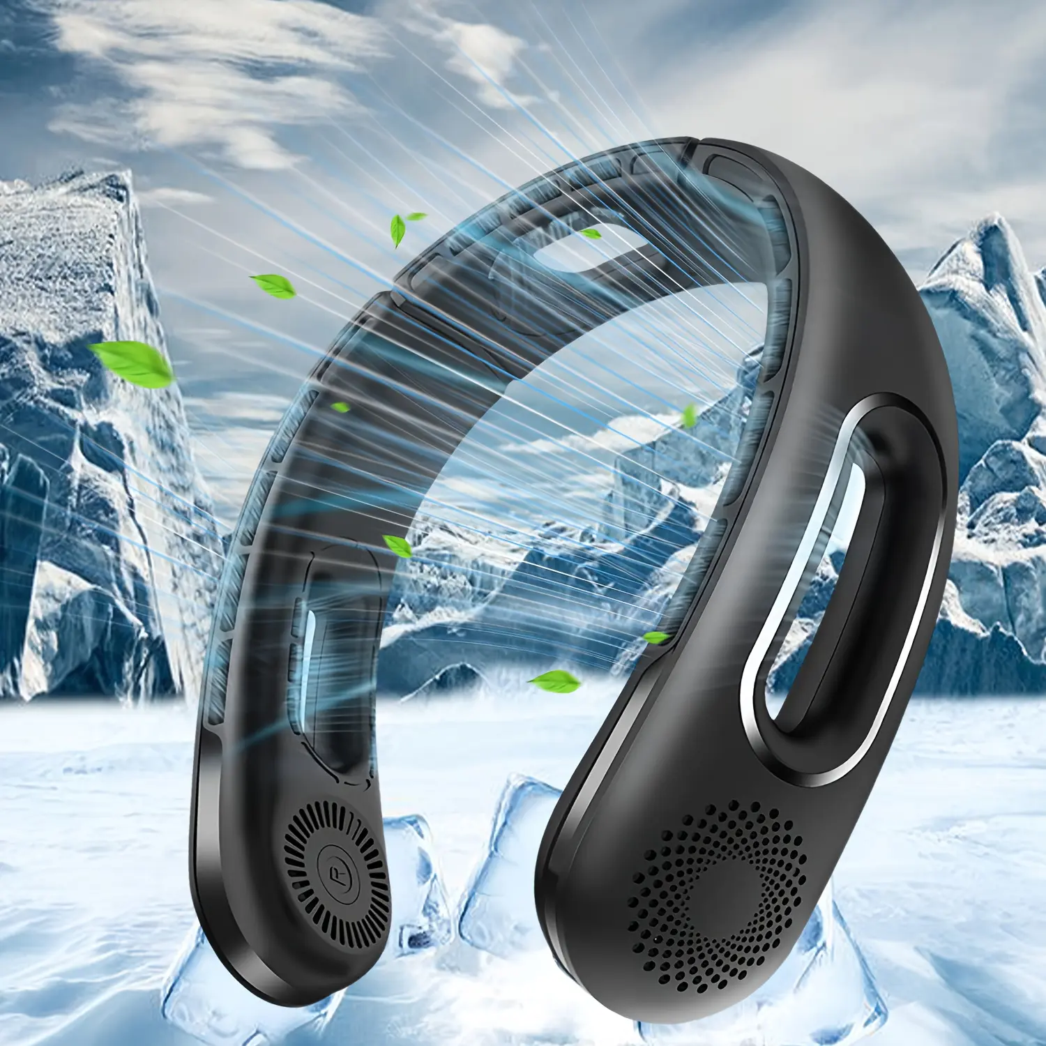 Neck Fan, Hands Free Bladeless Neck Fans Portable Rechargeable, 360° Cooling Neck Fan, 4 Speeds, Quiet, 5200 mAh Battery Operated USB Wearable Personal Fan Gifts for Women, Travel, Outdoor