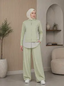Women’s Sporty Knitted Cotton Training Set – طقم رياضية من القطن، تصميم واسع ومريح للارتداء اليومي