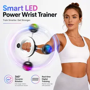 360-Rotating Wrist Forearm Trainer Grip Strengthener, Portable At Home Gym Home Workout Gear for Upper Body Strength (Arms, Shoulders, Chest) Fitness Equipment