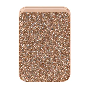 Entronix Rhinestone Magnetic Wallet Attachment for All MagSafe & Magnetic Phone Cases, Glitter Card Holder, Sparkly Phone Grip Accessory