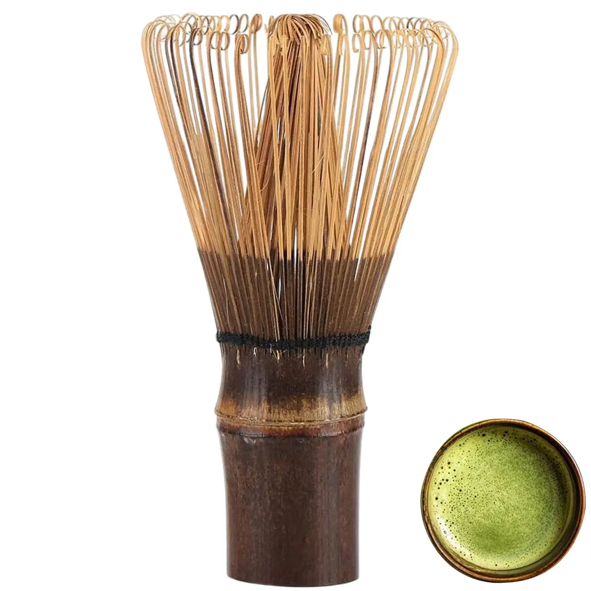 Handcrafted Golden Bamboo Matcha Whisk, Traditional Japanese Chasen Matcha Stirrer, Durable Bamboo Material, 100 Prongs Design, Tea Making Tools, Bamboo Whisk For Matcha Tea, Tea Accessories