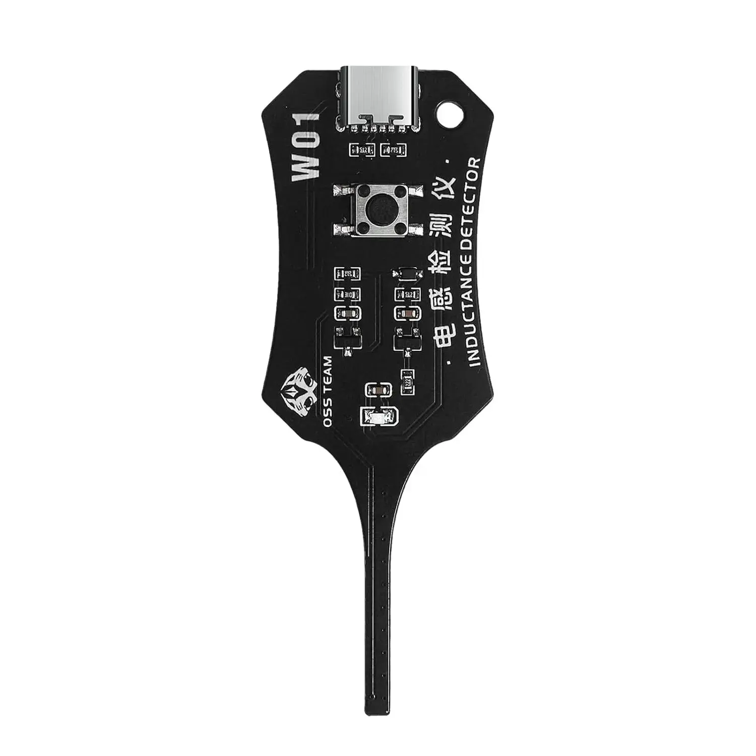 W01 Type-C Inductance Tester - Compact Plastic-Body Electrical Measuring Tool with Handheld Grip, Instant LED Readout, LED Fault at a Glance, Millimeters Measurement for Motherboard Coils, Circuit Boards, Tech Pros, Multibrand Phone Use