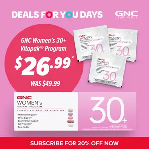 GNC Women's 30+ Vitapak, Multivitamin for Daily Vitamin Needs, Stress & Bone Support, Skin Protection, 5-in-1 Formula, 30 Count, Liver Health, Supplements - Dietary