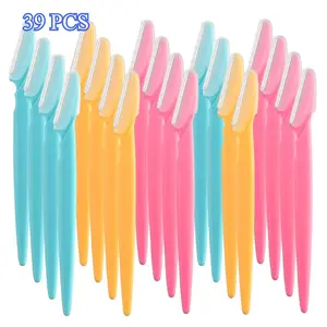39 Pcs Eyebrow Razor, Multipurpose Exfoliating Dermaplaning Tool for Face, Facial and Eyebrow Shaper with Precision Cover for Women Men, Easy to Use Makeup Cosmetic 39Pcs, gift