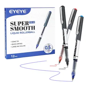 EYEYE PVR155 Quick Drying roller Pens - 0.5mm 12 Pack  Quick Dry Black Ink, Smooth Writing, Office & school Supplies, Note Taking, Comfortable Grip Lightweight Sleek Dual Tip Pens