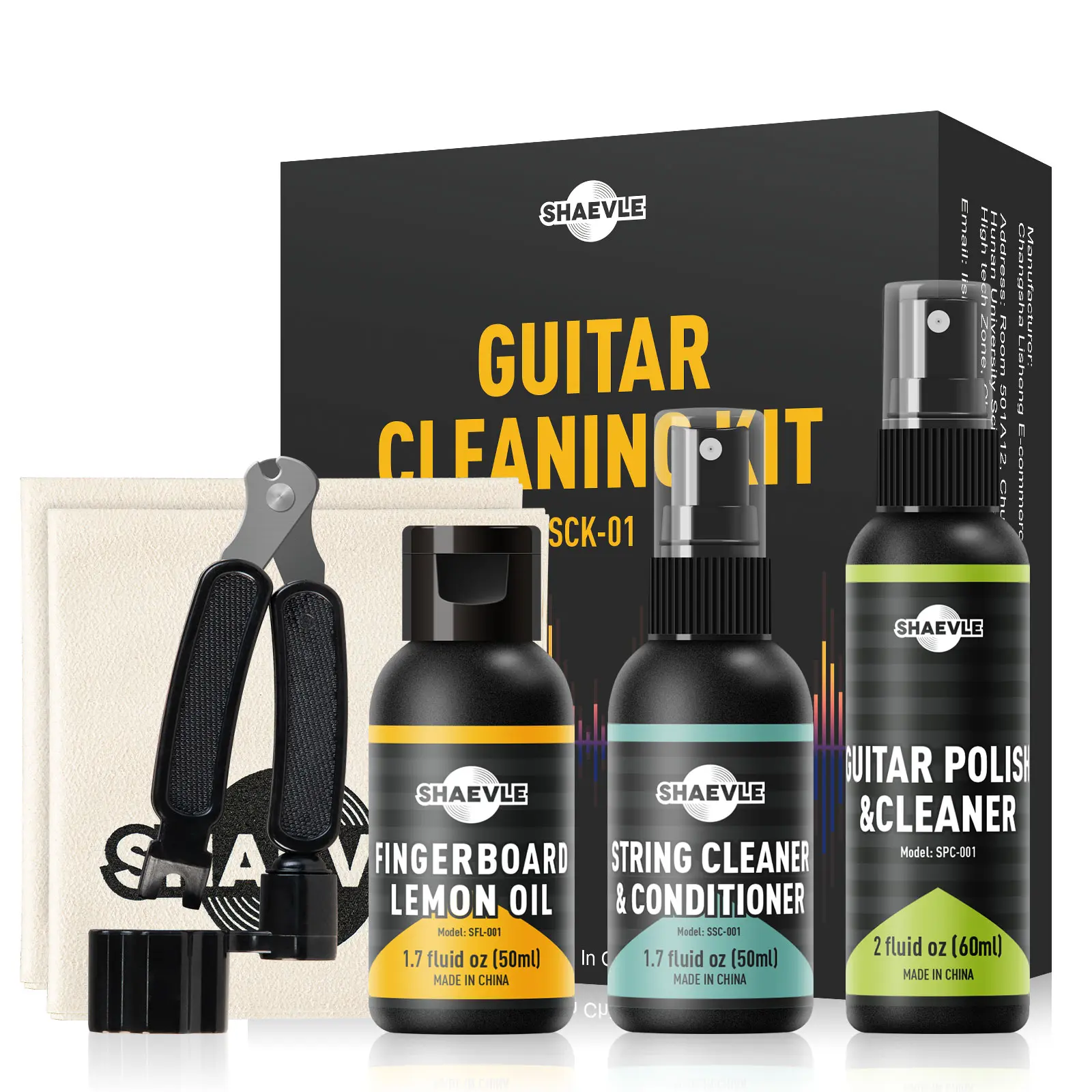 Guitar Cleaning,All IN ONE Kit: Guitar Polish,Fingerboard Lemon Oil,String Cleaner Oil,Cleaning cloth for guitar cleaning and maintenance