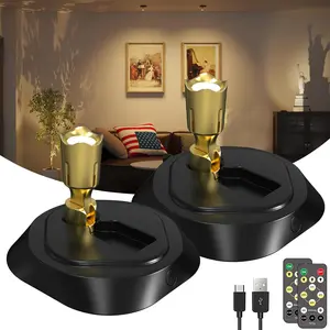 Wireless LED Spotlights 2 Pack Rechargeable Battery Accent Lights for Indoor Use Highlight Artwork Plants Display No Cords Needed Easy Home Decor