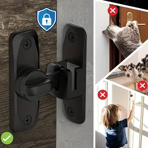 2pcs Security Door Lock Handles, Sturdy Barn Latch, Commercial/residential Anti-Bump Lock, Finish, Stable Installation