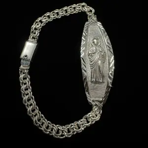 925 silver chino link Saint Jude bracelet