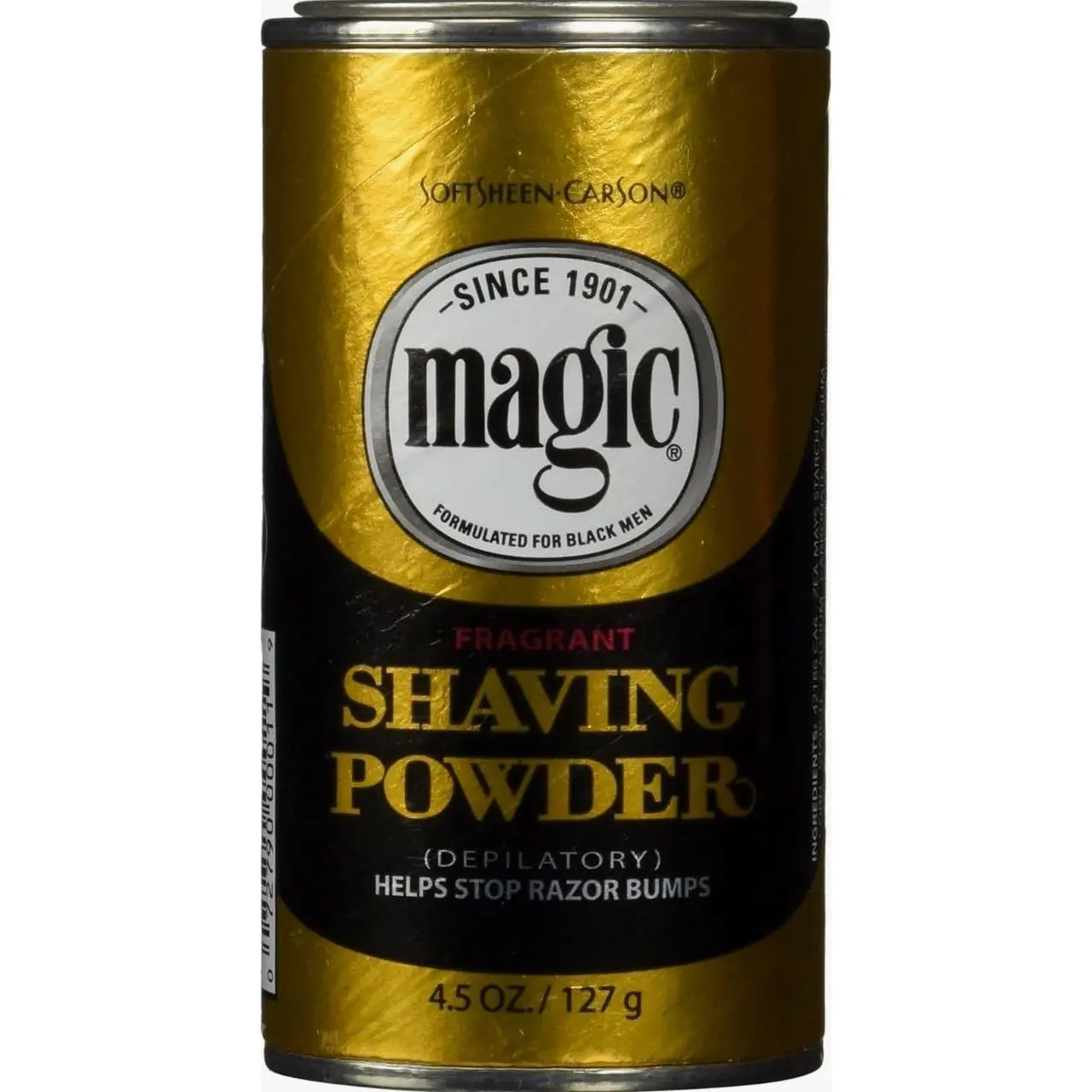 SoftSheen-Carson Magic Razorless Shaving for Men, Magic Shaving Powder with Fragrance, Coarse Textured Beards, Formulated for Black Men, Depilatory, Helps Stop Razor Bumps, Since 1901, 4.5 oz