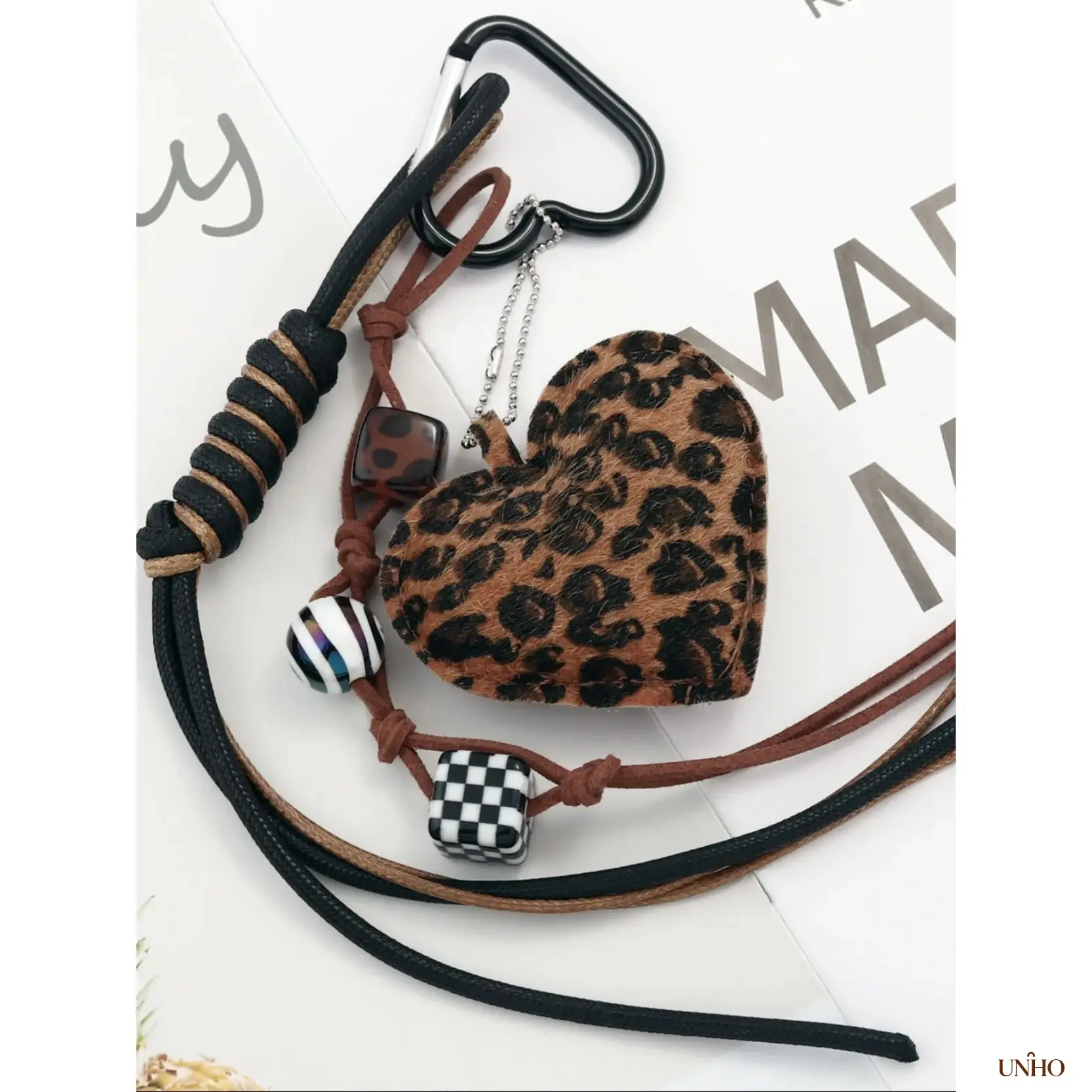 Leopard Heart Rope Key Ring Charm For Women, Vintage All-Match Bag Pendant, Multi Purpose Decor Accessory For Purses And Handbags, Thoughtful Small Gift For Trendy Fashion Enthusiasts
