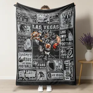 Flannel Las Vegas rugby-themed blanket. An ideal gift for rugby fans. Suitable for children, men, and women.