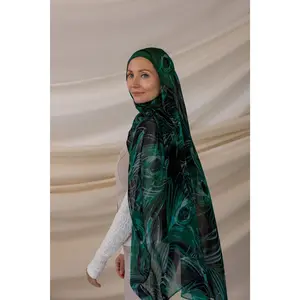 VELA Enchanted Feathers Print Modal Hijab