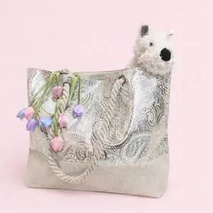 [Summer Picks] Tota-ally, Silver Foil Leopard Print Tote, deal for Daily Use & Casual Outings, Stylish Tote Bag Pastel Tote Bags curve tote bag, Casual Large Capacity Crossbody Tote